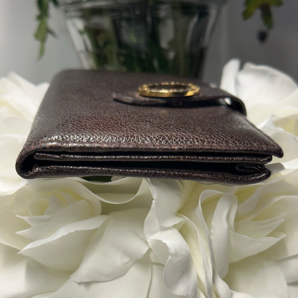 Bulgari Dark Chocolate Brown B Zero Bifold Leather Wallet Vintage - Picture 5 of 14